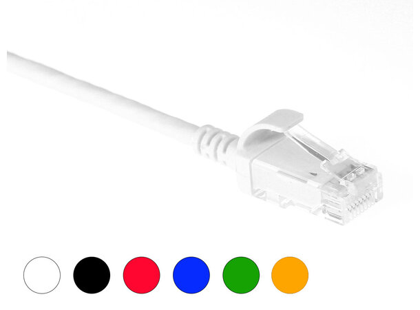 ECS Slim patch C6 U/UTP Hvit 10,0m AWG28 LSZH Uskjermet 