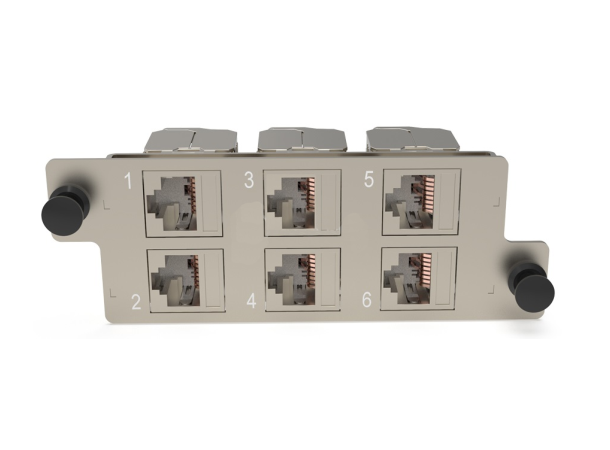 ECS adapterplate til MPO 6xUTP/STP RJ45 Keystone adapterplate 