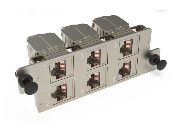 ECS adapterplate til MPO 6xUTP/STP RJ45 Keystone adapterplate 