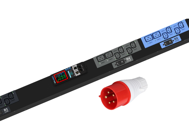 ENLOGIC PDU , 400V 32A - Styrte uttak 24xC13-12xC19, H:1750 B:85 D:53mm 