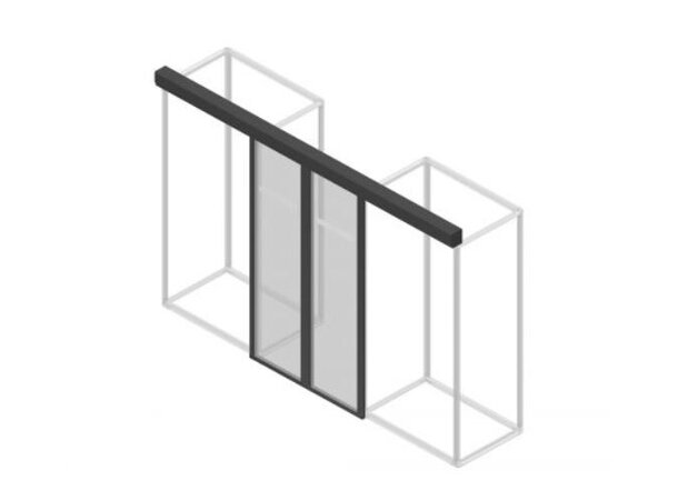 Enoc Dørparti Synkron lukking 42U Dørparti 1200mm, Lysåpning 1030mm, Svart 