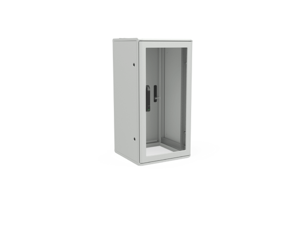 Enoc Gulvskap Grå 24U F1 Glassdør B-600 x D- 800 x H-1200 mm 