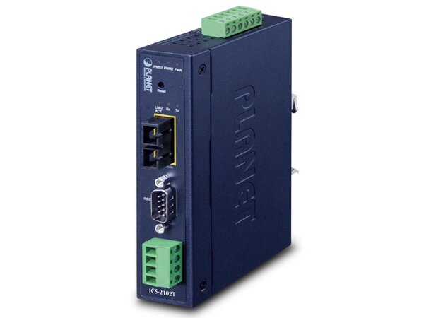 Gateway Industri RS232/422/485 Planet Serial til 1x100BASE FX, IP30 