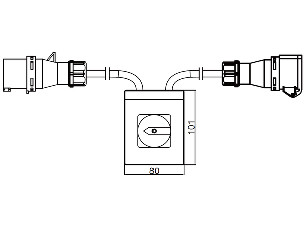 POW Plugger m/bryterboks, 230V/16A, IP44 