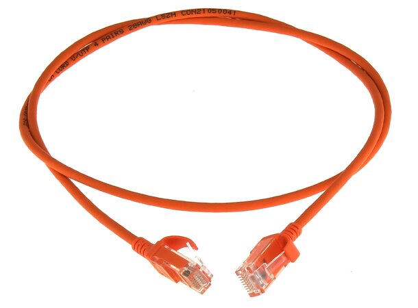 ECS Slim patch C6 U/UTP Orange  7,5m AWG28 LSZH Uskjermet 