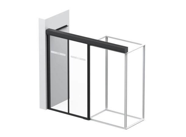 Enoc Dørparti selvlukkende 47U venstre 1200mm, max åpning 880mm, Svart 