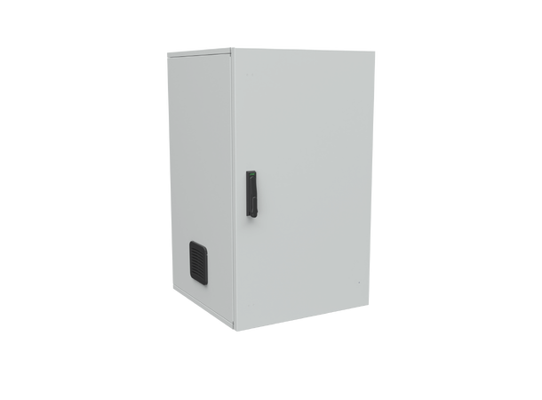 Enoc Veggskap 21U  IP55  Grå 600x600x1025mm - Klargjort for ASSA 