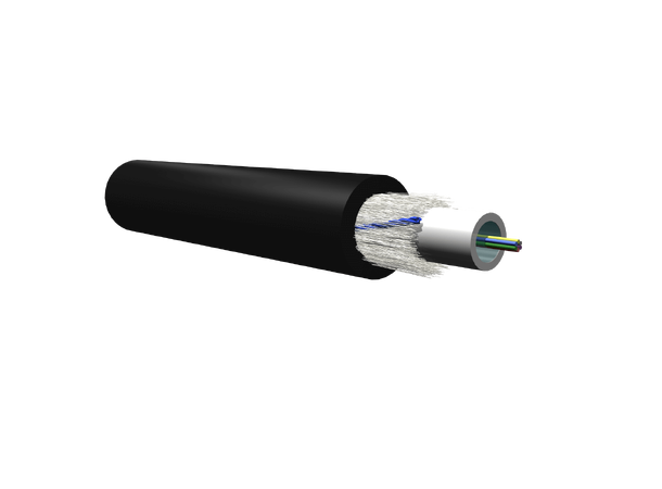 Fiberkabel SM Inne-Ute G24 LSZH G657A1, sort, CPR Eca, gnagebeskyttet 