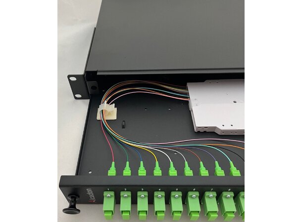 Fiberpanel 19'' SM 12xSCS 1U 12F SC/APC inkl fiberhaler