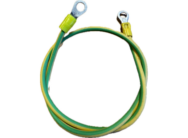 Jordkabel 4mm2 m/M6 kabelsko 0,5 m Gul/grønn, For jording av panel til skap 