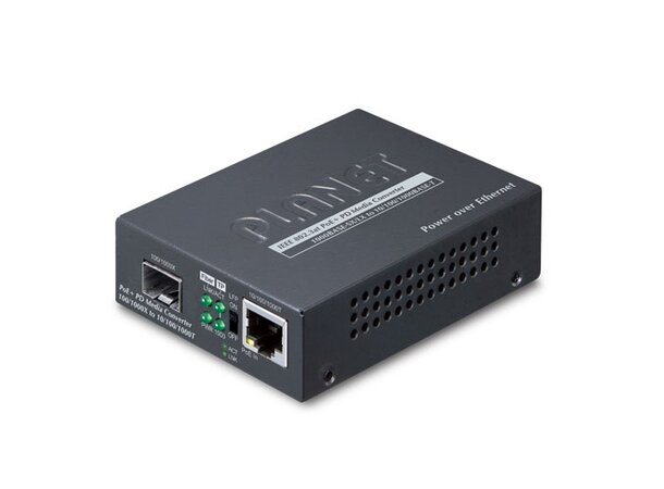 Planet Media Converter 10/100/1000 - SFP PoE+ 10/100/1000B/T til SFP 100/1000 