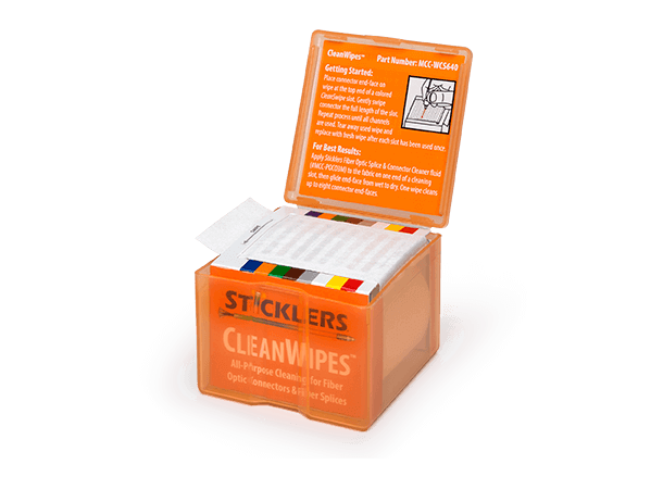 Sticklers CleanWipes plastbox 640st/fp Lint Free Fiber Optic Wipes
