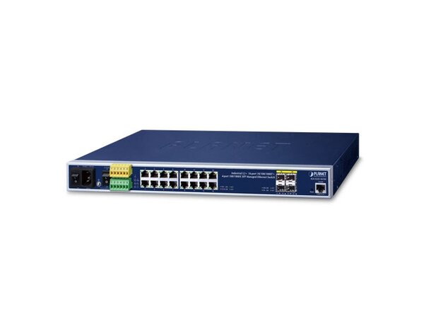 Switch Industri 16-port L2+ 19" RACK Planet, IP30, 16p 1000T + 4p 1000X SFP 