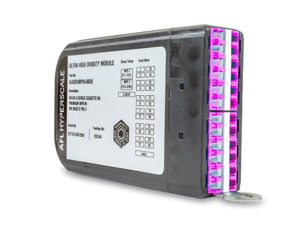 AFL UHD series MPO Cassette (Short)Black Premium MPO M - LC OM4 EV 24F (M12 Pol F 