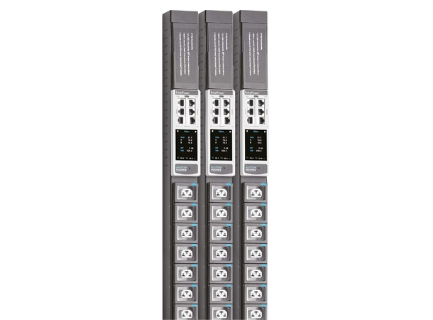 AH IPDU Vertikal Switched+Monitored, Rød 18xC13+6xC19, 16A 230V 1-fas IEC60309 3m 