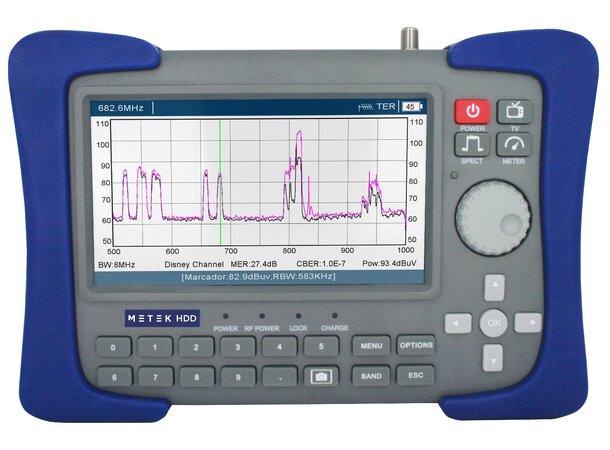 Instrument universal SAT/KTV/Terr./LTE Signal måler DD 2400, MPEG4, spektrum 