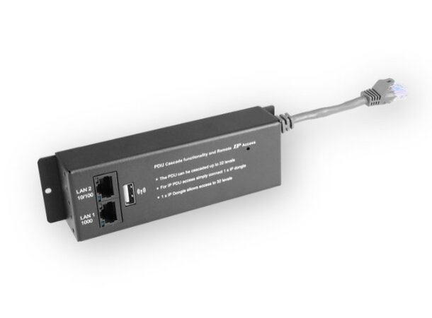 PDU IP Dongle Horisontal, For 1U iPDU Dual LAN 10/100 -10/1000, SNMP 