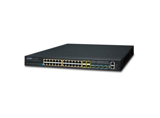Switch LAN 24p Layer3 Managed Planet PoE 24x 10/100/1000T 802.3at+4x 10G-SFP+
