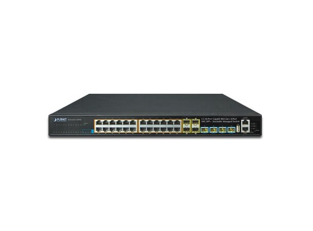 Switch LAN 24p Layer3 Managed Planet PoE 24x 10/100/1000T 802.3at+4x 10G-SFP+ 