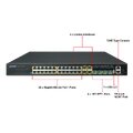 Switch LAN 24p Layer3 Managed Planet PoE 24x 10/100/1000T 802.3at+4x 10G-SFP+