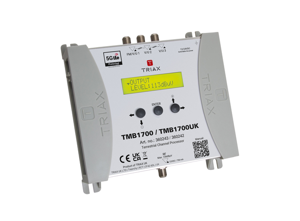 Triax multibånd forsterker TMB1700 EU Programmerbar, 20dB, 2xUHF,FM,VHF/DAB+ 