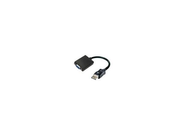 Displayport Han - VGA Hun adapter Med 15 cm kabel, Svart