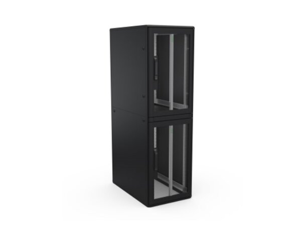 Enoc Serverskap 2-delt S1 C2 61222-S B-600xD-1200xH-2200mm Svart Låsbart 