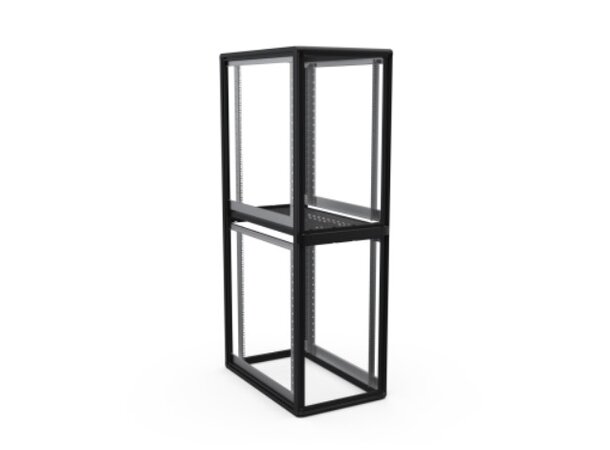 Enoc Serverskap 2-delt S1 C2 61222-S B-600xD-1200xH-2200mm Svart Låsbart 