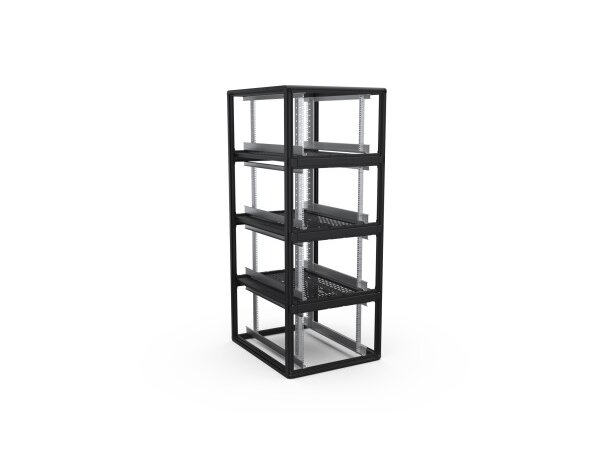 Enoc Serverskap 4-delt S1 C4 81020-S B-800xD-1000xH-2000mm Svart Låsbart 