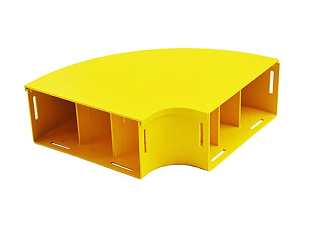 Fiberkanal 220, 90° horisontal sving 220x100mm m/lokk 