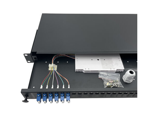 Fiberpanel 19'' SM 6xLCD 1U 12F LC/UPC inkl fiberhaler