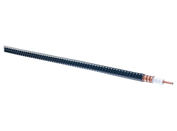 Kabel 50 ohm 1/4" HELIAX LDF1-50 PE Sort, korrugert kobber type, lavtap 