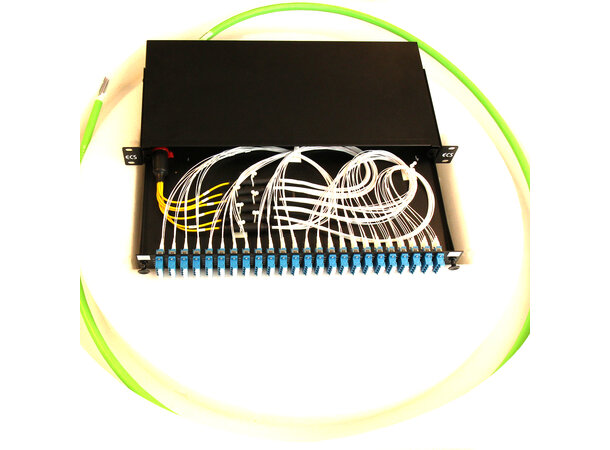 Prefab ODF 2U 36xLCQ 30m 144x10/125 19" outdoor/indoor loose-tube 