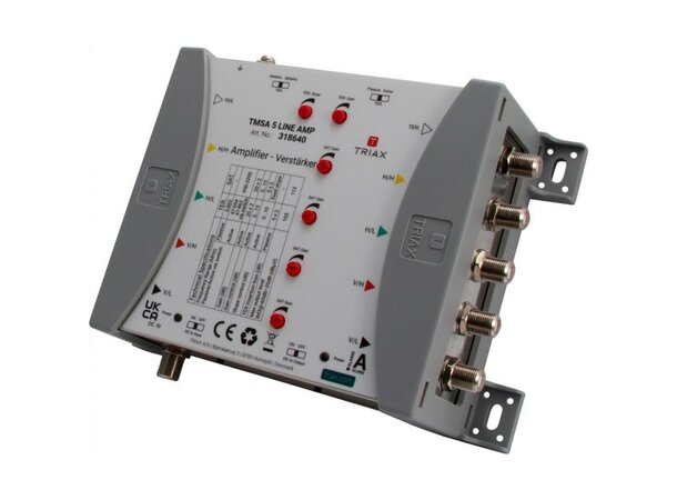 Triax forsterker satellitt  TMSA 5, 20dB 5+5, 4xSAT+1xTerr inn/ut, 18Vdc, 2A 