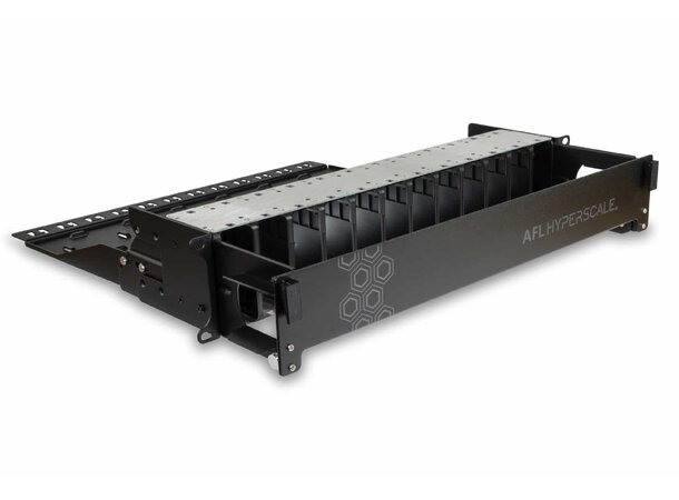 AFL UHD  panel for 12 kassetter 2 U/HE 19" inkl. front og kabelhylle, MPO 