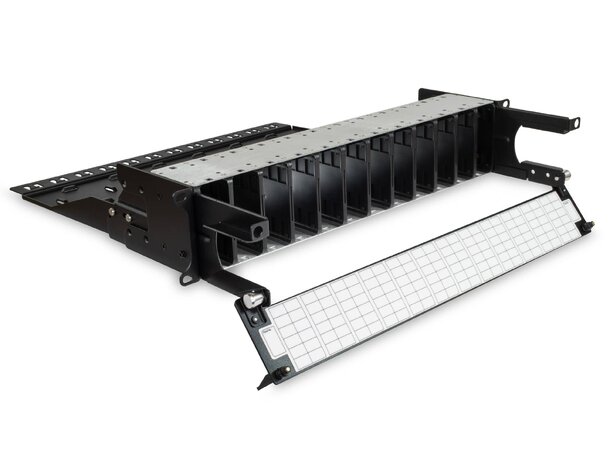 AFL UHD  panel for 12 kassetter 2 U/HE 19" inkl. front og kabelhylle, MPO 