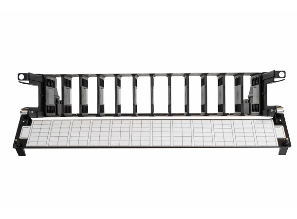 AFL UHD  panel for 12 kassetter 2 U/HE 19" inkl. front og kabelhylle, MPO 