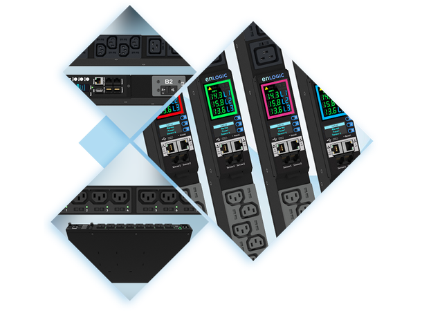ENLOGIC PDU , 400V 16A - Monitorert 21 stk C13- 21 stk C13/C19 kombiuttak 
