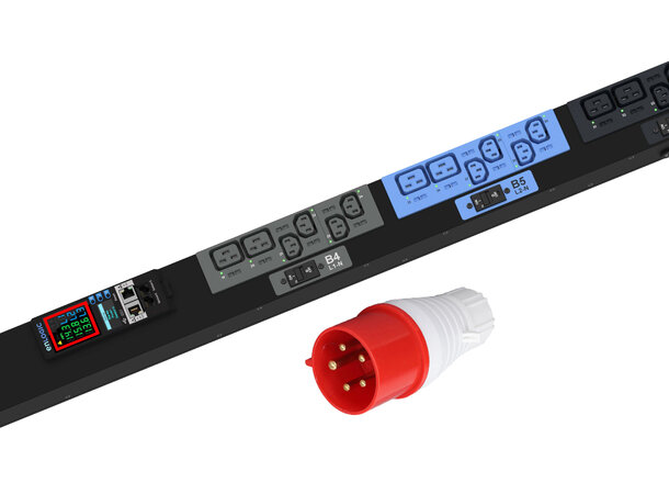 ENLOGIC PDU , 400V 32A - Styrte uttak 24xC13-12xC19, H:1750 B:85 D:53mm 