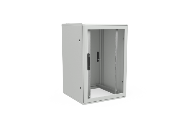 Enoc Gulvskap Grå 24U F1 Glassdør B-800 x D- 600 x H-1200 mm 
