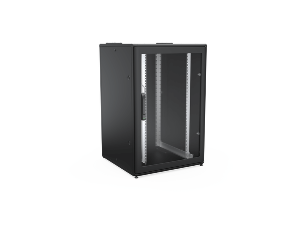 Enoc Gulvskap Sort 24U FS1 Glassd. IP54 B-800 x D-800 x H-1200 mm 