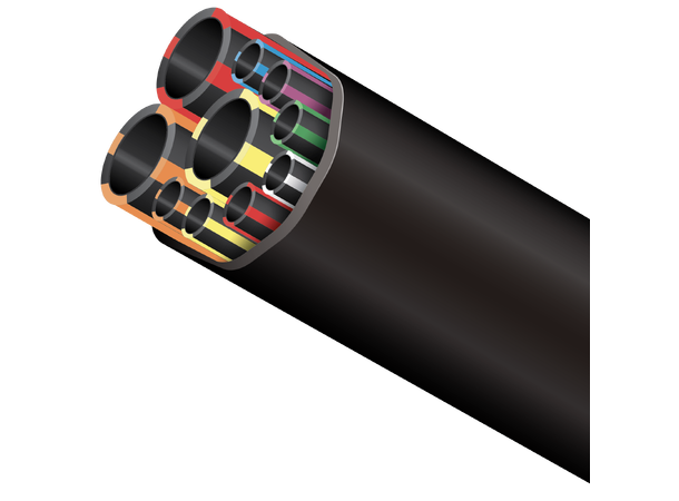 FuturePath ECO-3x16/12+7x7/3,5-DL-2000m Svart m/ oransje striper, resirkulert 