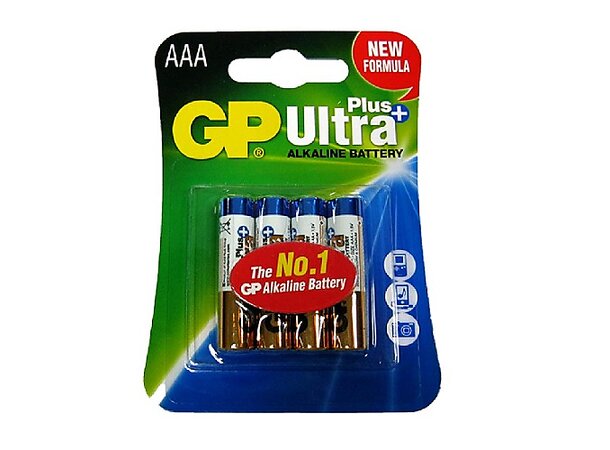 GP Ultra Plus Alkaline AAA-batteri 24AUP/LR03, 4-pk.