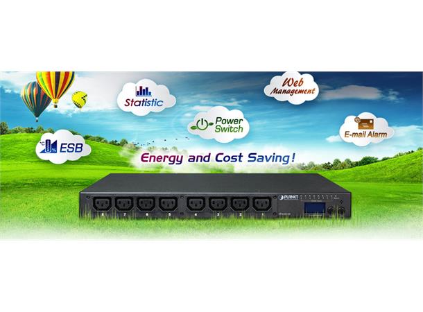 IP-based 8-port Switched Power Manager Planet:AC 100-240V, 16A max