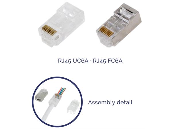 RJ45 plugg CAT6A U/UTP pass-through Modularplugg RJ45 UC6A