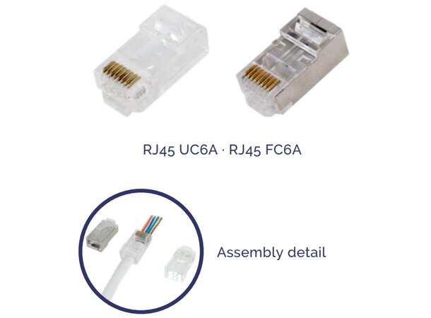 RJ45 plugg CAT6A U/UTP pass-through Modularplugg RJ45 UC6A 