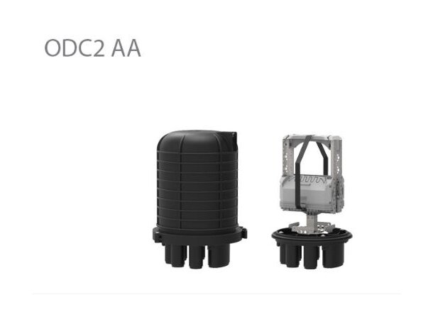 Skjøteboks/dome rund AA 576 fiber IP68 Modulær, 1 oval, 6 runde porter, H 390mm 