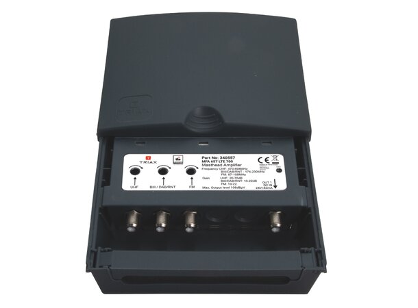 Triax Digital LTE700 forsterker MFA657 UHF/BIII(DAB)/FM 35/22/22dB, 24Vdc 