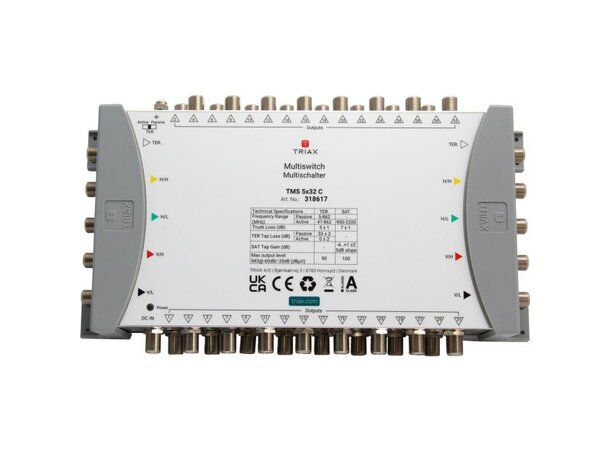 Triax Multiswitch TMS 5x32 C kaskaderbar 5 inn/4xSAT+1xTERR 