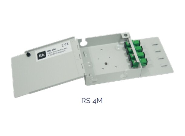 Veggboks fiber 4xSC/APC simplex RS 4M Adaptere, skjøtebrett, div. inkludert 